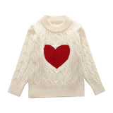 Toddler Heart Knitted Loose Thick Sweater