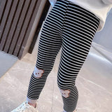 Toddler Girl Striped Patch Bear Leggings