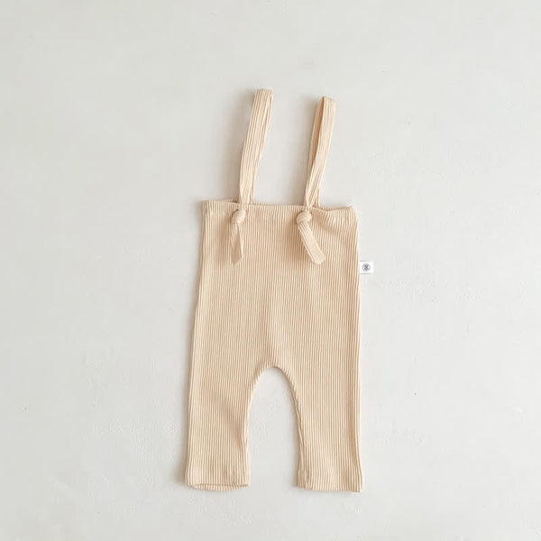 Baby Unisex Solid Color Suspender Pants