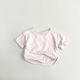 Toddler Solid Color Crew Neck Casual Tee