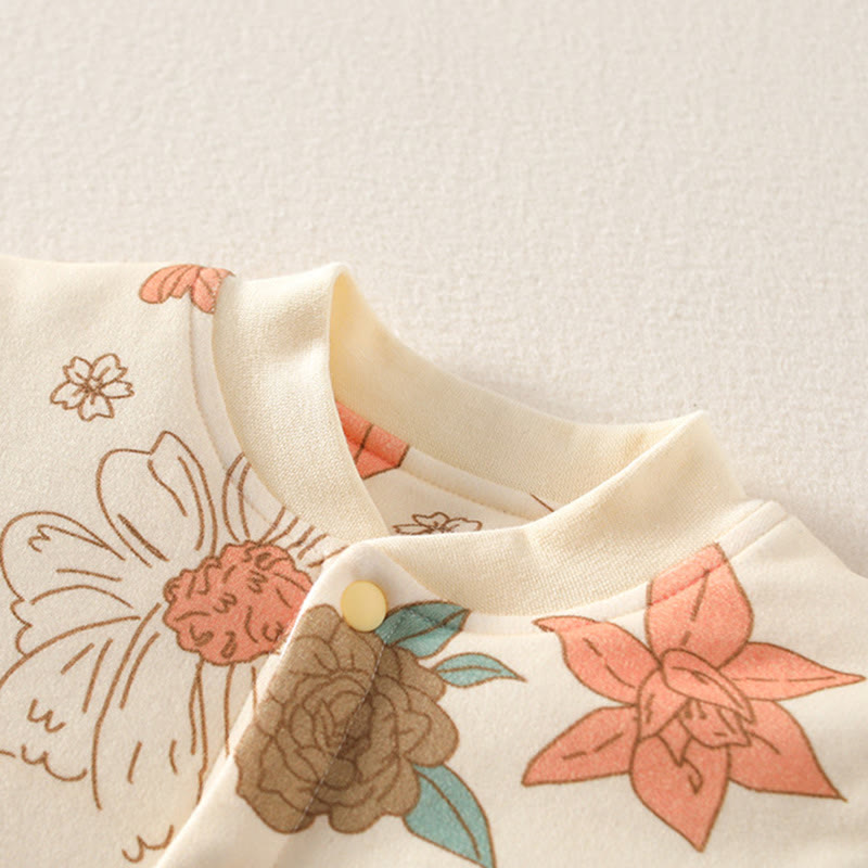 Baby Flower Quilted Pajamas Romper