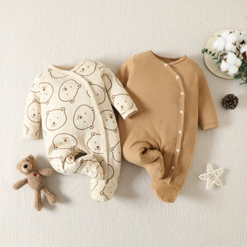 2-Pack Baby Animal Solid Color Lovely Romper