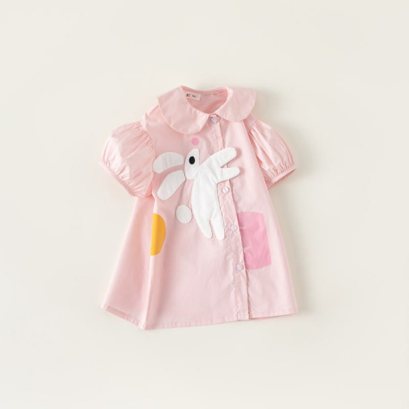 Toddler Girl Bunny Peter Pan Collar Dress