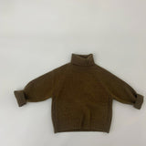 Toddler Boy Turtleneck Knitted Solid Color Sweater