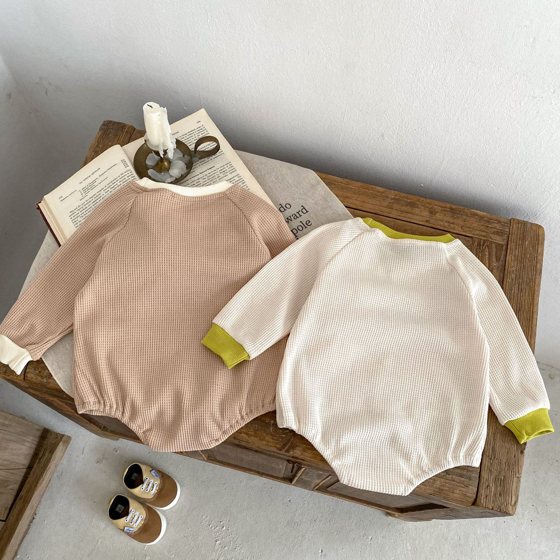 Baby Animal Doll Waffle Bodysuit
