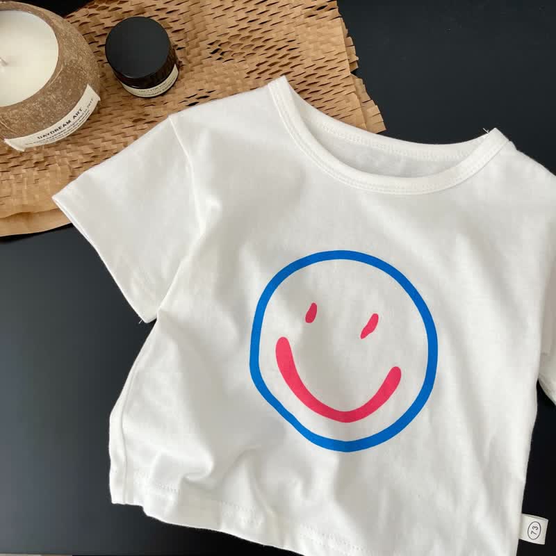 Baby Toddler Smiley Tee and Splicing Shorts Set