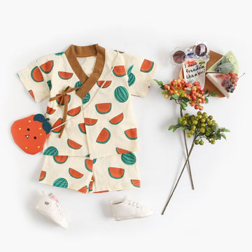 Baby Watermelon Kimono Pajamas Set