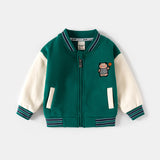 Toddler Boy Number Bear Zipper Baseball Coat