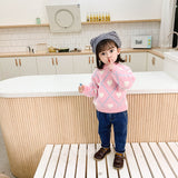 Toddler Girl Thermal Fuzzy Heart Diamond Sweater