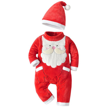 Baby Cosplay Santa Claus Romper with Hat