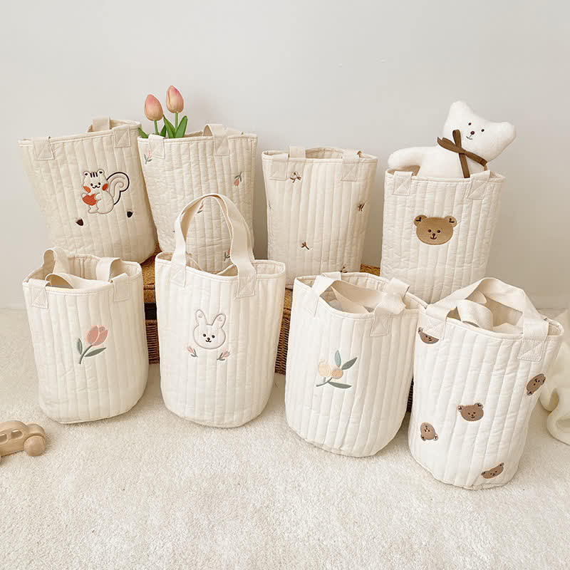 Baby Embroidered Portable Diaper Organizer Bag