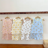 Toddler Bunny Bear Sleeveless Pajamas Set