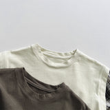 Toddler Plaid Fake 2 Pieces Casual T-shirt
