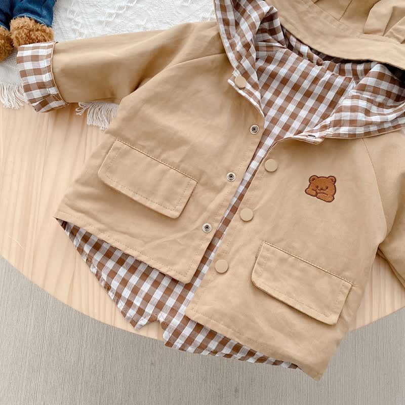 Toddler Boy Reversible Bear Hooded Jacket