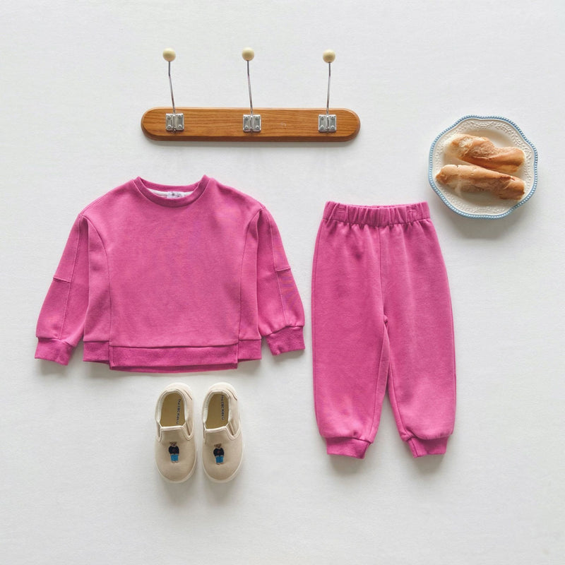 Toddler Casual Solid Color Sweatsuit 2 Pieces Set