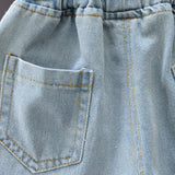 Toddler Boy Polo Shirt and Denim Shorts Set
