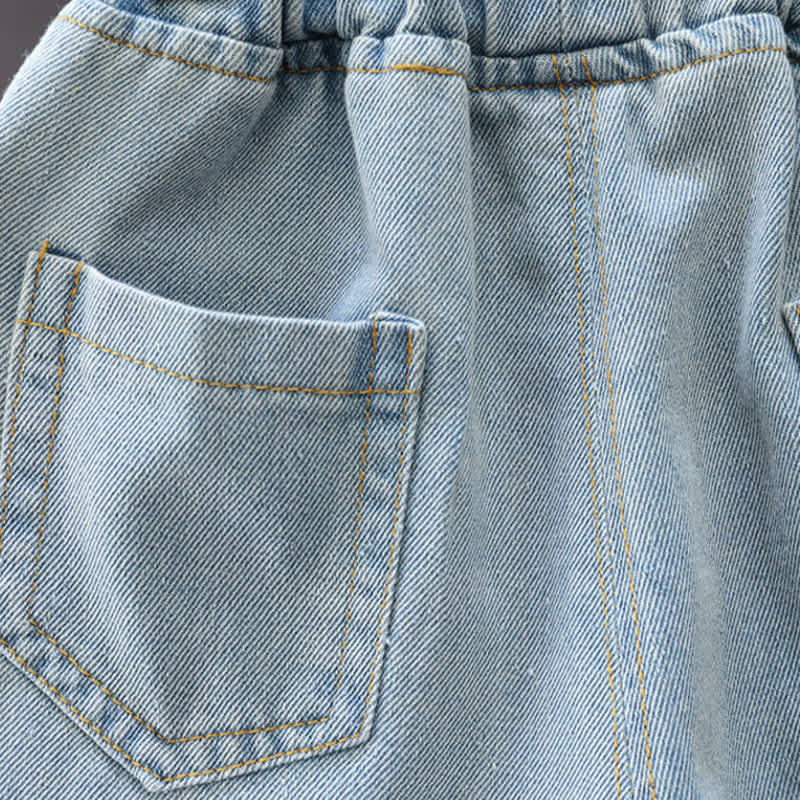 Toddler Boy Polo Shirt and Denim Shorts Set