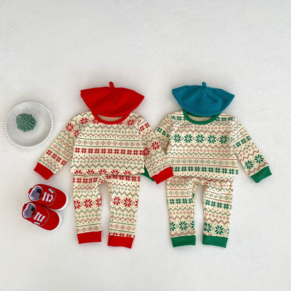 Baby Classical Snow Christmas Pajamas 2 Pieces Set