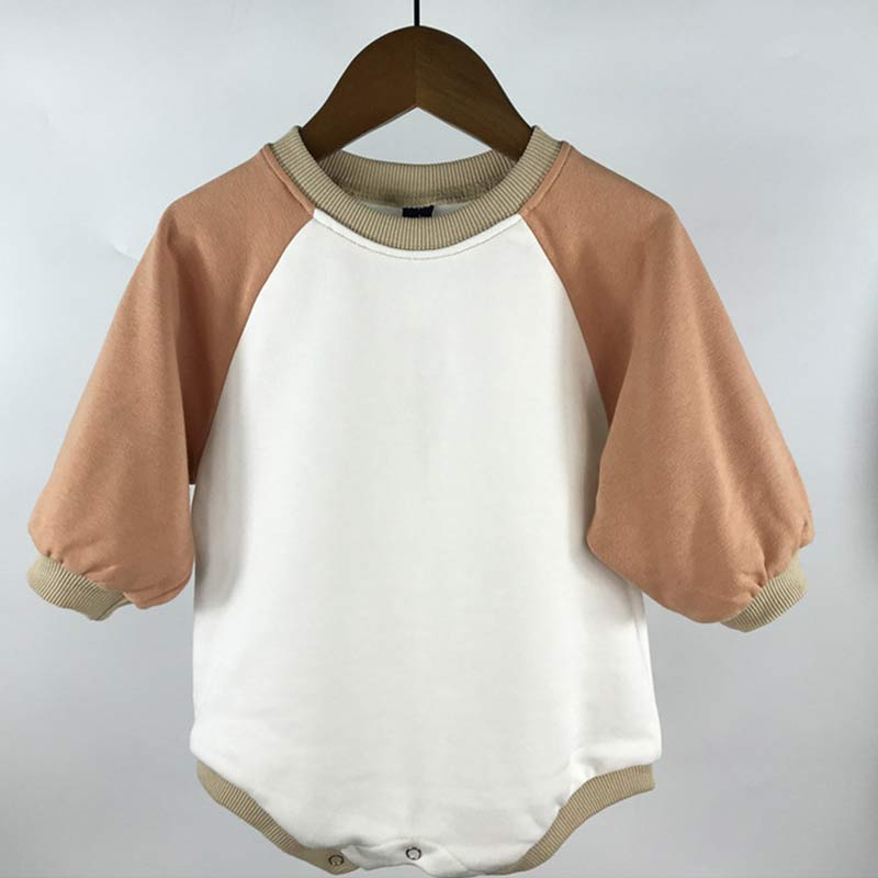 Baby Contrast Sleeve Loose Bodysuit