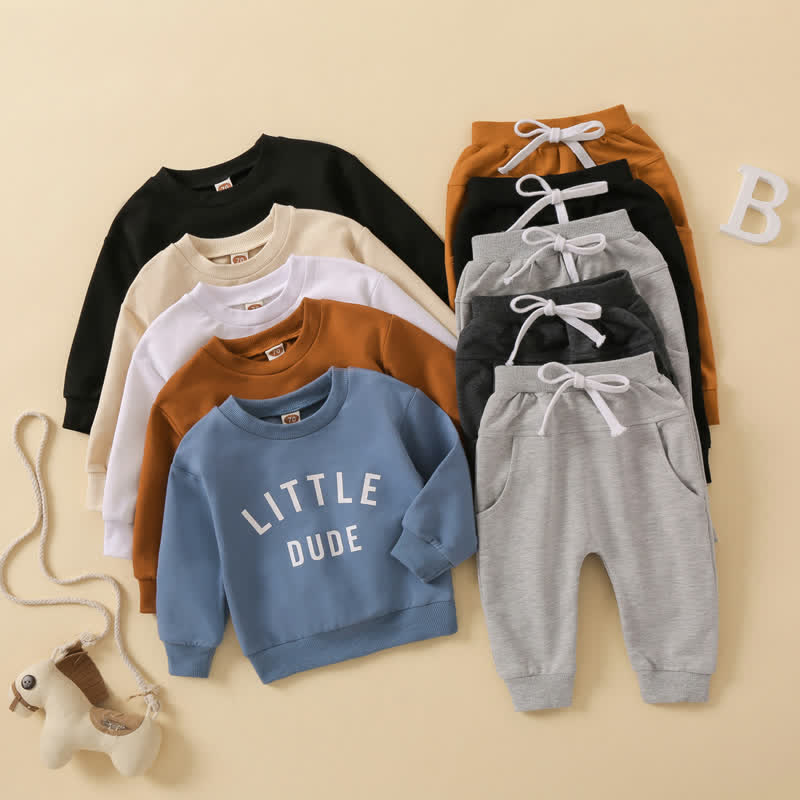 LITTLE DUDE Baby Sweatshirt and Pants Set
