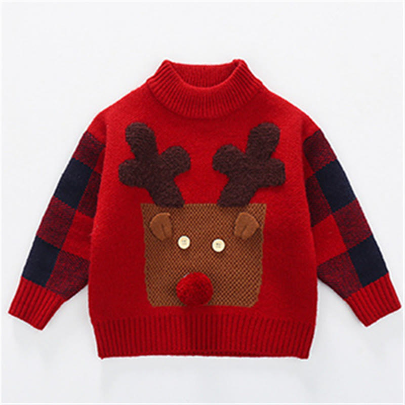 Toddler Cartoon Elk Lovely Knitted Sweater