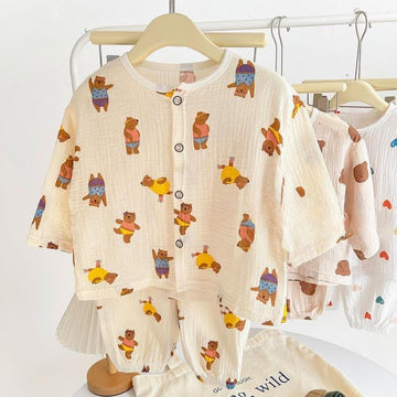 Toddler Bear Casual Pajamas Set