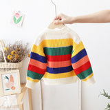 Toddler Rainbow Striped Sweater