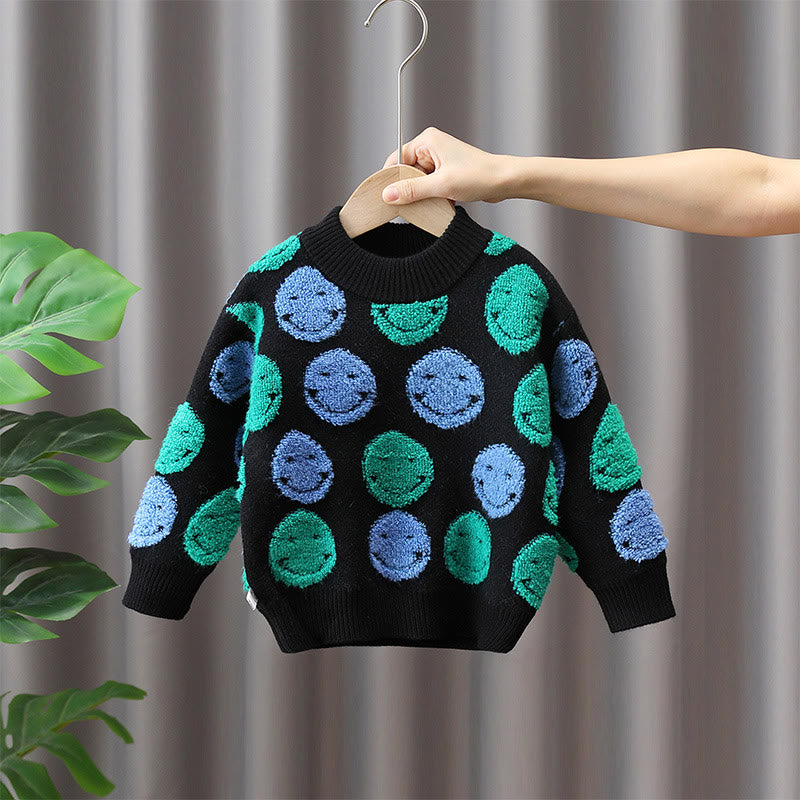 Toddler Boy Fleece Knitted Smile Sweater