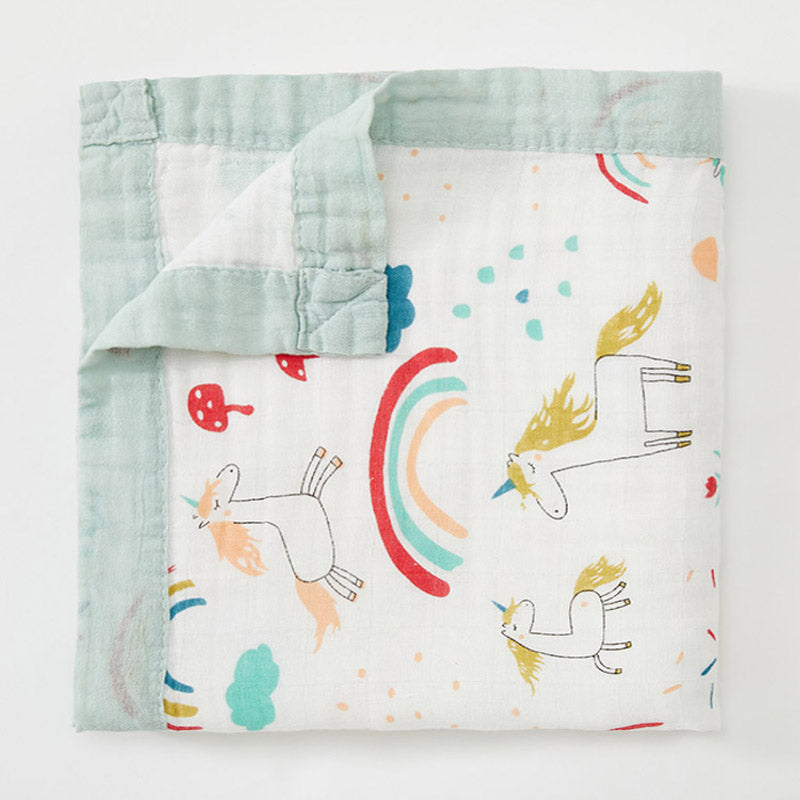 Rainbow Horse Four Layer Baby Bamboo Blanket