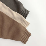 Toddler Solid Color Hooded Knitted PocketSweater