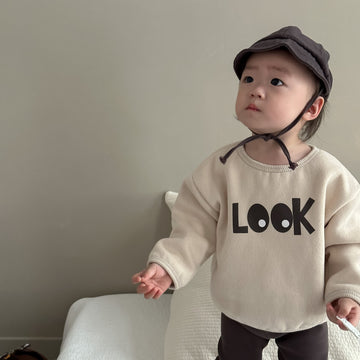 LOOK Baby Slogan Loose Sweatshirt