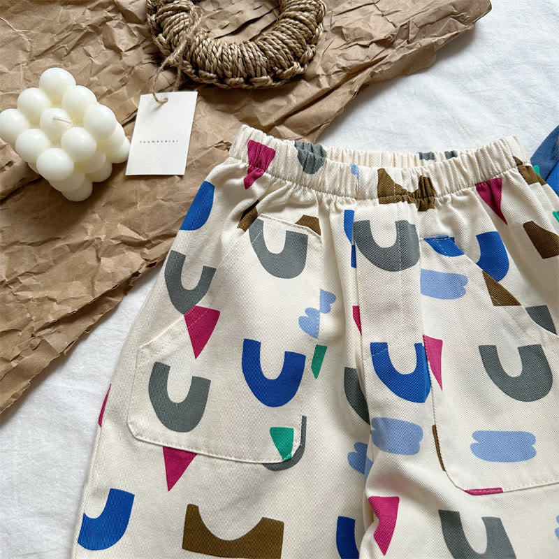 Toddler Colorful Multifarious Pattern Pocket Pants