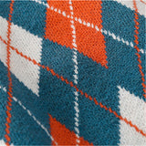 Toddler Retro Style Blue Diamond Round Neck Sweater
