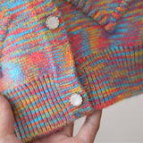 Toddler Color Block Heart Cardigan