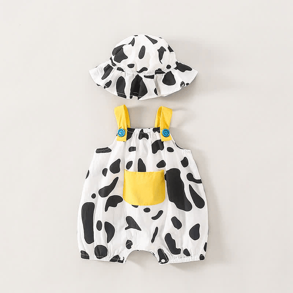 Baby Cow Overalls and Hat Set