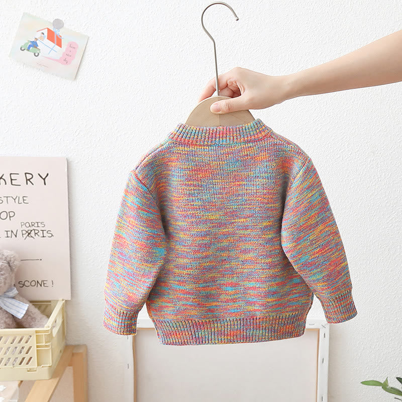 Toddler Color Block Heart Cardigan