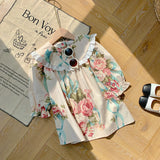 Toddler Girl Flower Flounced Collar Dress