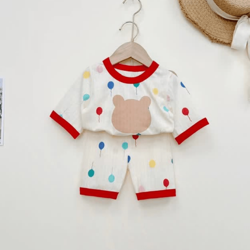 Toddler Bear Balloon Tee and Shorts Set
