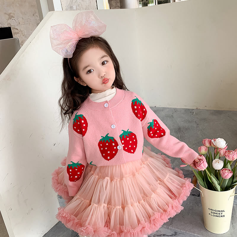 Toddler Girl Strawberry Sweet Cardigan
