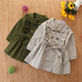Toddler Girl Ruffle Trim Solid Color Coat