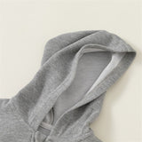 Toddler Casual Loose Solid Color Hooded Zipper Coat