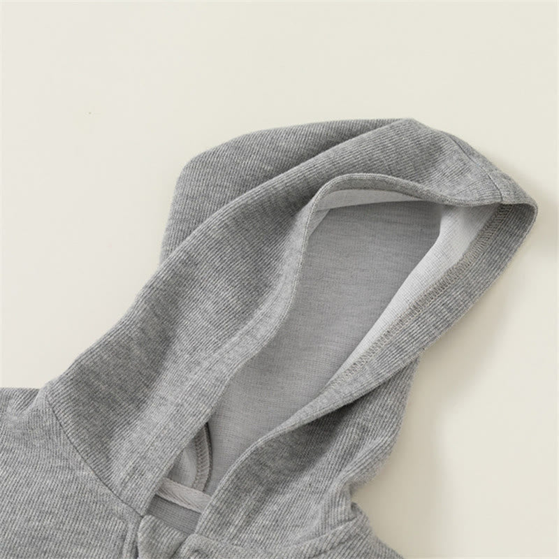 Toddler Casual Loose Solid Color Hooded Zipper Coat