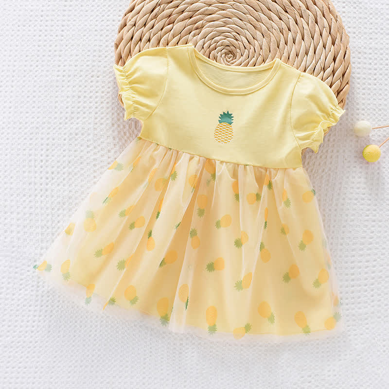 Toddler Girl Strawberry Pineapple Lemon Tulle Dress