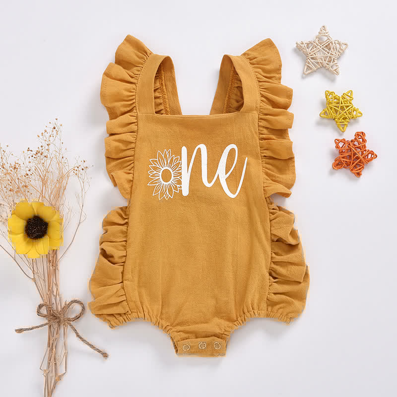 ONE Baby Daisy Ruffled Overalls