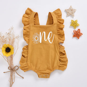 ONE Baby Daisy Ruffled Overalls