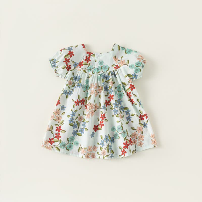 Toddler Girl Puff Sleeve Flower Dress