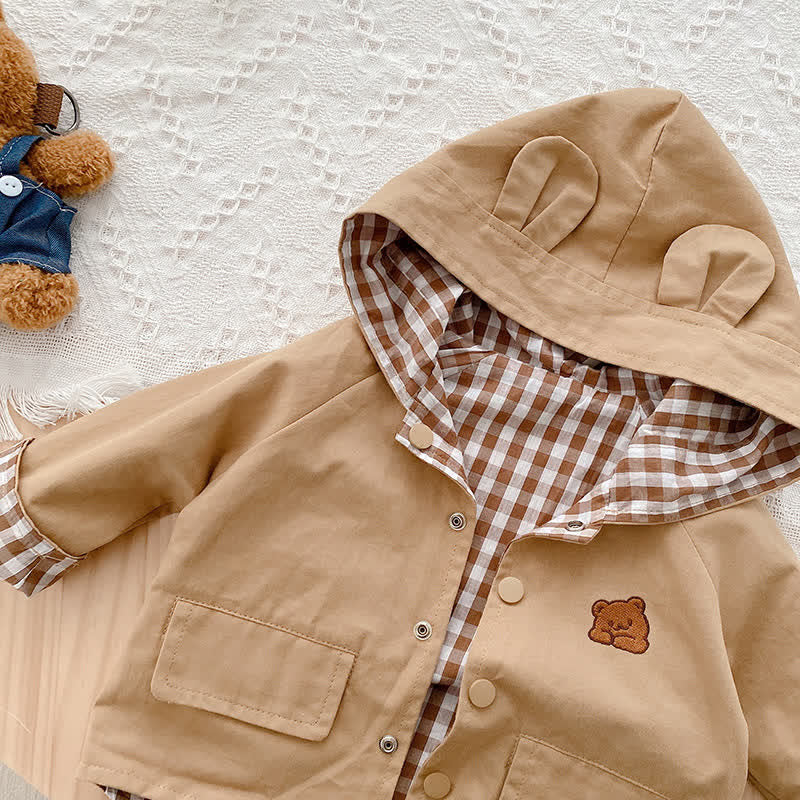 Toddler Boy Reversible Bear Hooded Jacket