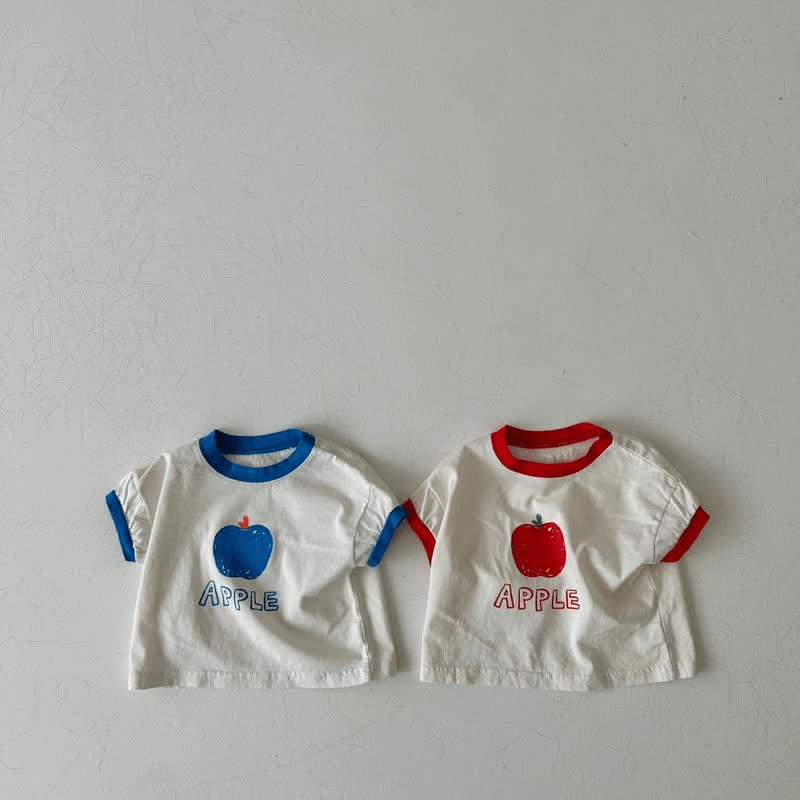APPLE Baby Toddler Tee and Plaid Shorts Set