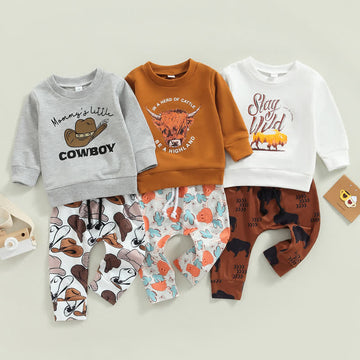 Baby Animal Letters Casual 2 Pieces Set