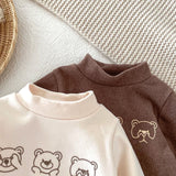Baby Toddler High Collar Three Bear Warm T-shirt